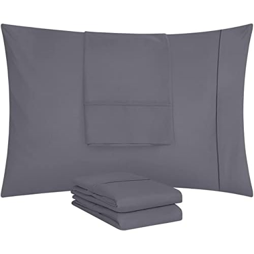 Utopia Bedding Standard Pillow Cases - 12 Pack - Envelope Closure - Soft Brushed Microfiber Fabric - Shrinkage and Fade Resistant Pillow Covers Standard Size 20 X 26 Inches (Standard, Grey)