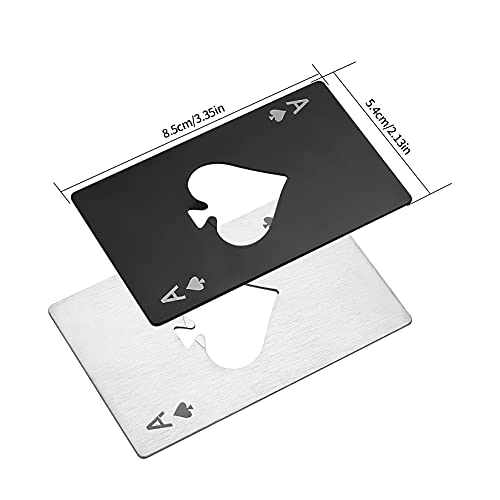HexinYigjly 10Pcs Ace of Spades Bottle Openers - Black & Silver Poker Card Keys
