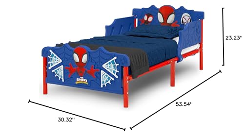 Spidey and His Amazing Friends 3D Toddler Bed with Guardrails, Blue