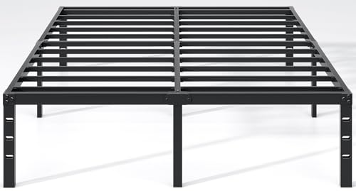 NEW JETO Queen Metal Bed Frame with Storage Space, 14 Inch Heavy Duty
