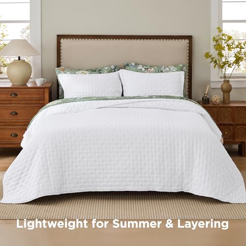 Ultra Soft Twin XL Quilt - Lightweight White Bedspread Coverlet 68x86