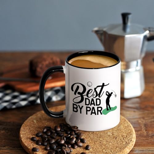YHRJWN Best Dad By Par 11 Oz Golf Mug – White