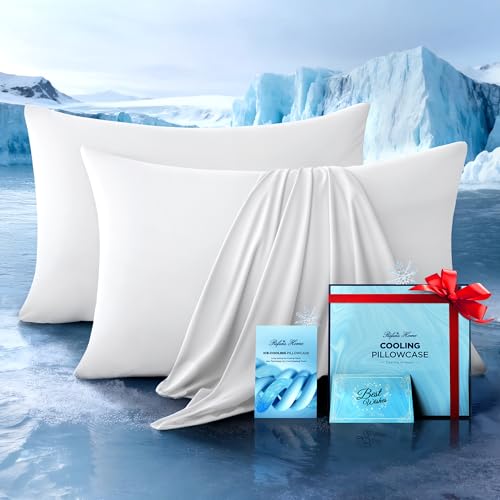 Cooling Pillowcase Set of 2, Breathable Zippered Bed Pillow Covers