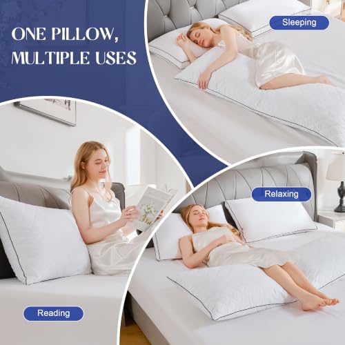 Memory Foam Body Pillow for Side Sleepers - 20 x 54 Inch, Soft & Breathable