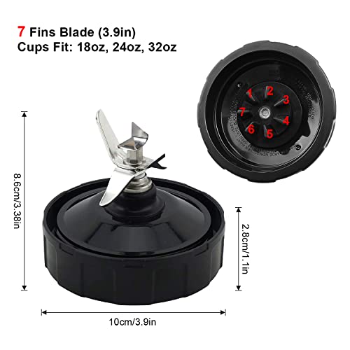 7 Fins Extractor Blade Assembly Replacement with Gaskets for Kitchen Blenders