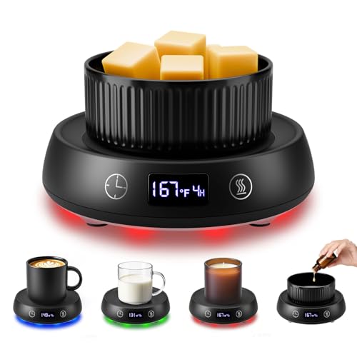 Bsigo Wax Cubes Dish with Black Warmer - 4-in-1 Candle & Coffee Mug Warmer