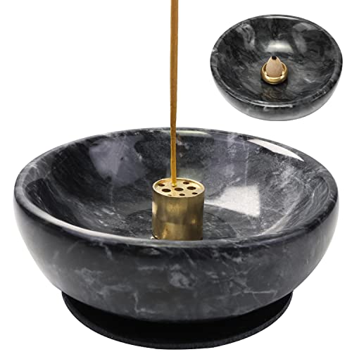Natural Marble Incense Burner - Handmade Ash Catcher for Sticks & Sage