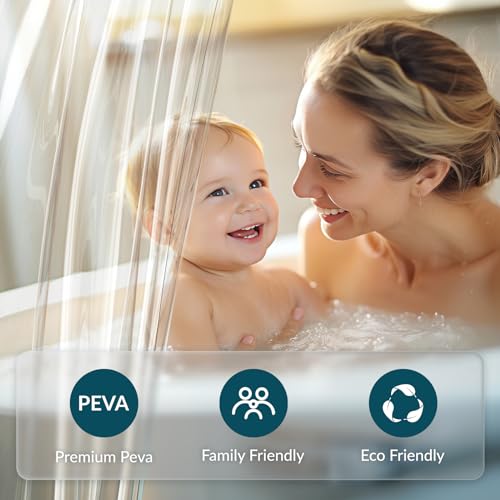 Titanker Clear Shower Curtain Liner 72x72 Waterproof PEVA with Magnets