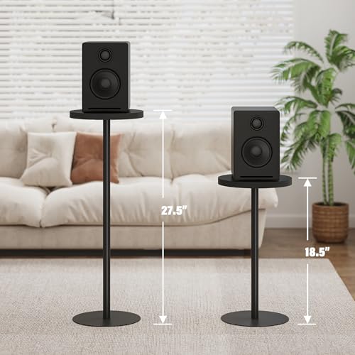 Tall Round Side Table, Small Metal Pedestal End Table for Living Room