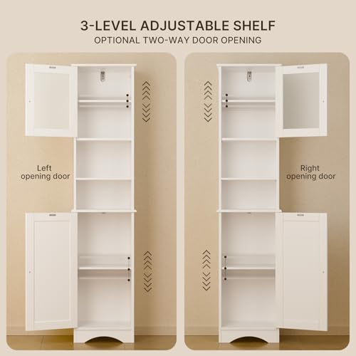 2-Piece Bathroom Storage Cabinet Set, Freestanding Linen Tower & Floor Organizer
