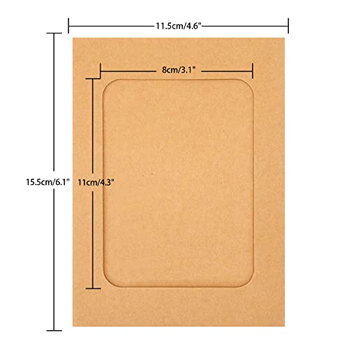 20-Piece Kraft Paper Photo Frame Set with Twine and Wooden Clips for Hanging