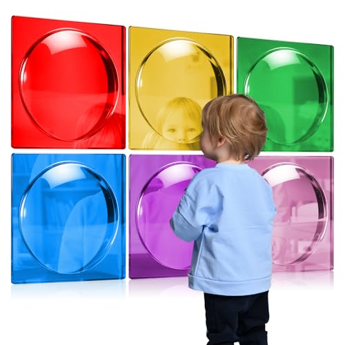 6-Piece Sensory Bubble Mirror Set - Shatter-Resistant Acrylic Wall Decor