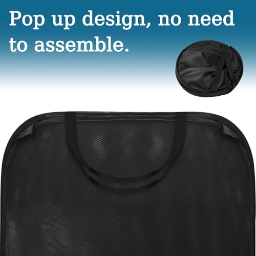 Pop-Up Pool Toy Storage Bin, Large Mesh Organizer with Side Pockets