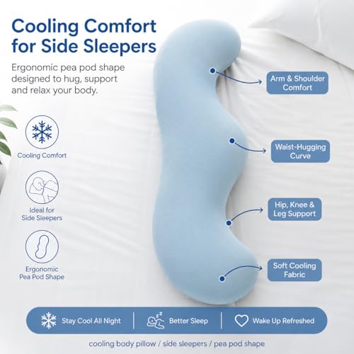 Pea Pod Body Pillow for Side Sleepers - Ergonomic Cooling Support