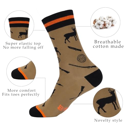 Hunting Gifts for Men - Insulated 20 oz Travel Mug & Funny Socks (Hunting Variation)