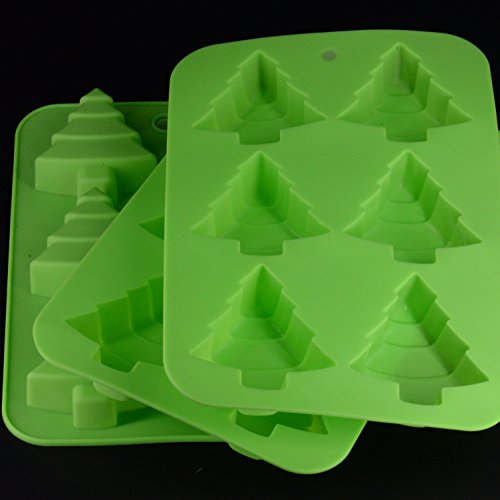 Christmas Tree Silicone Baking Molds 3-Pack for Cakes Cookies & Soap