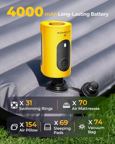 Portable Electric Air Pump for Inflatables - 4000mAh Rechargeable Air Pump