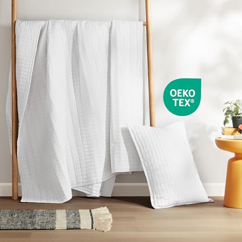 Comfort Spaces Kienna Twin/Twin XL Quilt Bedding Set, 2-Piece Coverlet, White