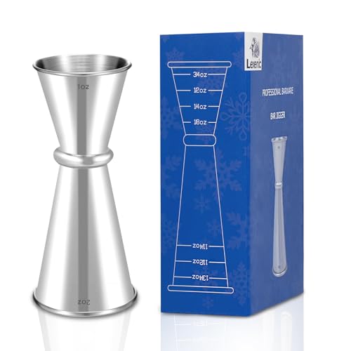 Lexenic Japanese Stainless Steel Jigger Pack 1 - 1oz & 2oz Cocktail Measuring Tool