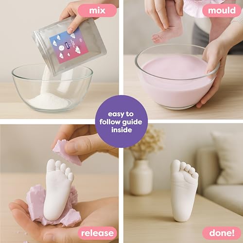 3D Baby Handprint & Footprint Casting Kit - Newborn Keepsake Gift