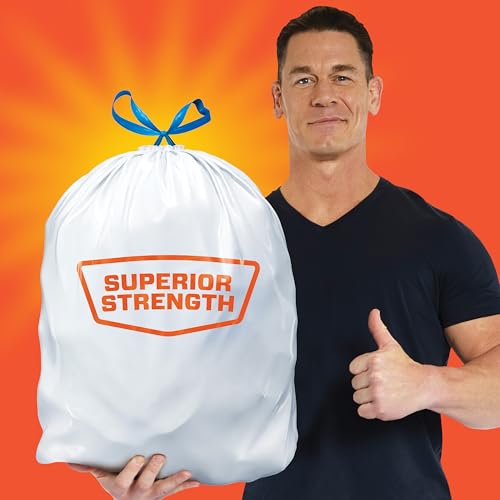 13 Gallon Tall Kitchen Trash Bags with Drawstring - Unscented, 90 Pack