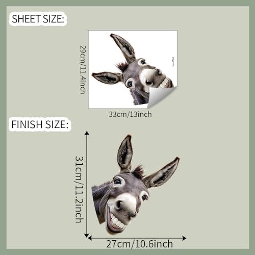 Funny Donkey and Giraffe Window Clings - Reusable Animal Glass Decals