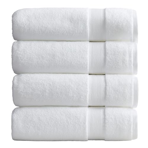4-Pack Bamboo Rayon & Cotton Bath Towel Set, Ultra Soft & Absorbent
