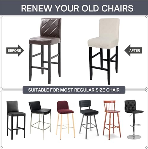 Water Repellent Bar Stool Covers Set of 4 - Stretch & Washable
