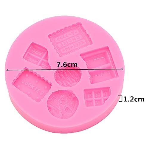 Jansowin Chocolate Cute Mini Candy Cookies Silicone Mold Set for Epoxy, Fondant & Desserts - 2D/3D Shapes