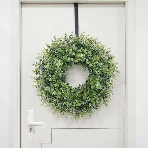 26-Inch Artificial Boxwood Wreath for Front Door, Indoor & Outdoor Decor
