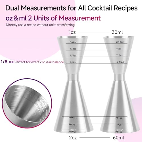 Lexenic Japanese 1oz/2oz Dual Marking Cocktail Jigger - Pack of 1