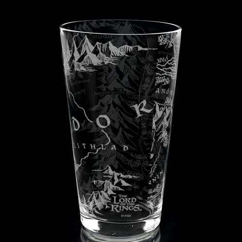 Map of Mordor Laser Engraved 16oz Pint Glass - Fantasy Barware Gift