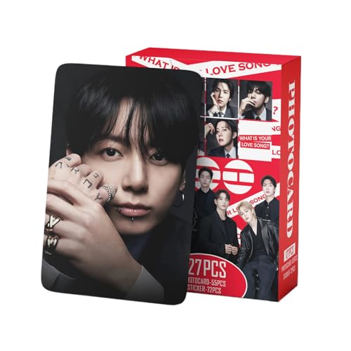 Photocard Album Set with 55 Lomo Cards and 72 Stickers for DIY Scrapbooking