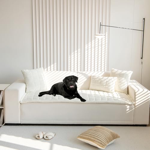 Washable Non-Slip Couch Cover for Dogs | Thick Flannel Sofa Protector
