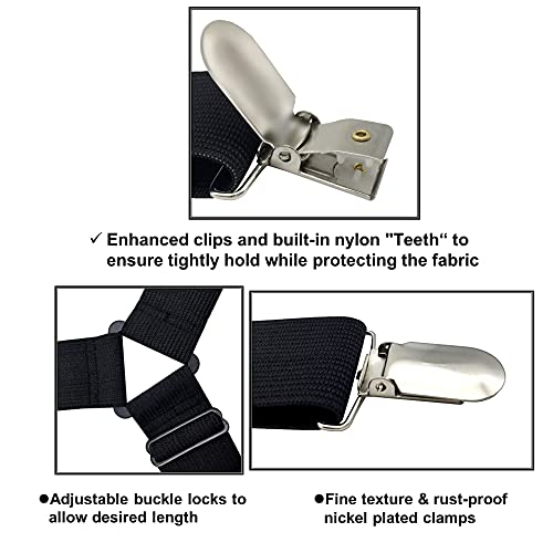 Bed Sheet Straps - Adjustable Fitted Sheet Holder Clips Set of 4