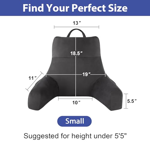 Memory Foam Back Support Pillow with Arms - 18 Inch Reading Pillow