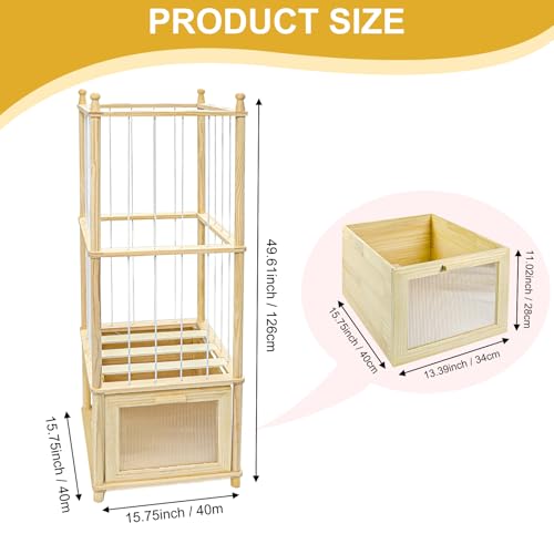 Solid Wood Stuffed Animal Storage Organizer with Clear Drawer