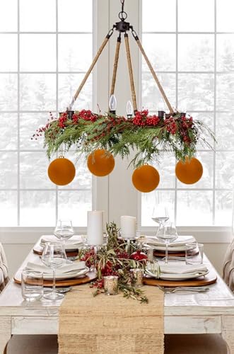 Hollyone Brown Velvet Christmas Ornaments Set 4.72 Inch - Shatterproof Holiday Decorations