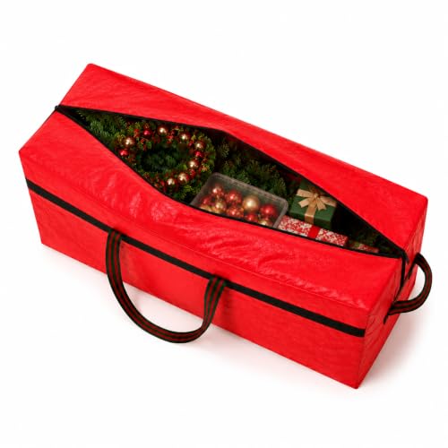 WFK 7FT Christmas Tree Storage Bag Waterproof Zippered Organizer - Red / Medium+