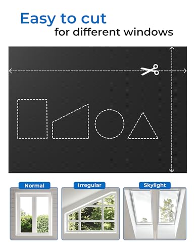 100% Portable Blackout Curtains for Windows - No Drill Cut-to-Size Shade