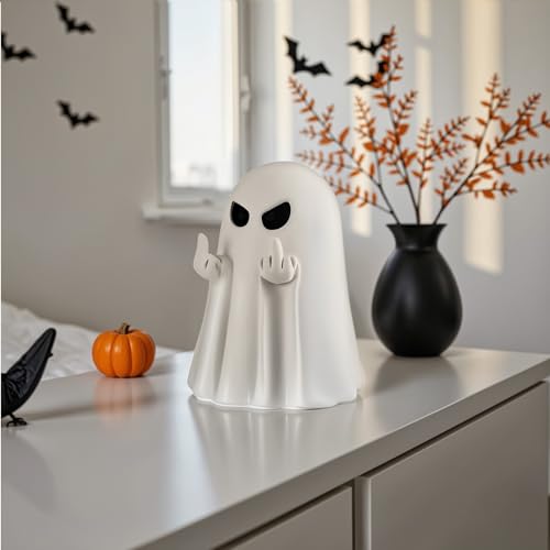 Cute Ghost Figurine - 3.4 Inch Resin Spooky Halloween Tabletop Statue