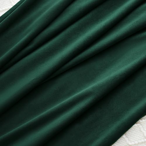 Dark Green Velvet Blackout Curtains 108 Inches Long - Pack of 2, Grommet Top, Heavy Thermal Insulated for Living Room and Large Windows