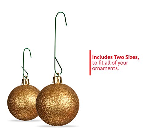 Green Christmas Tree Ornament Hooks - Bendable Metal Wire, 300 Pack