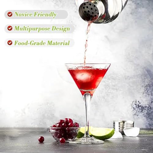 NewGF Sliver-01 Cocktail Shaker with Built-in Strainer - Beginner Friendly Drink Mixer