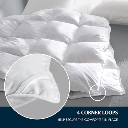 Serta Goose Feather & Down Fiber Comforter - All Season Cotton Duvet Insert