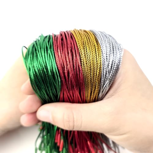 8-Inch Christmas Ornament Snap Hanger Strings - 604 Pack (4 Colors)