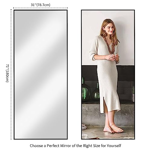 71" x 31" Oversized Full Length Floor Mirror, Shatterproof Wall Mirror