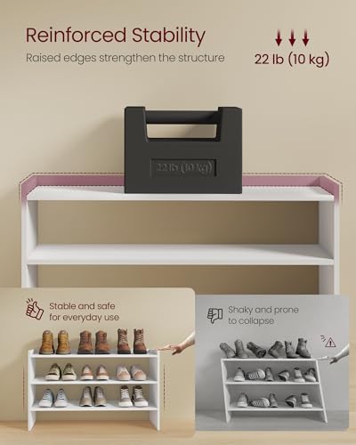 3-Tier Stackable Shoe Rack, Modern Minimalist Entryway & Closet Organizer