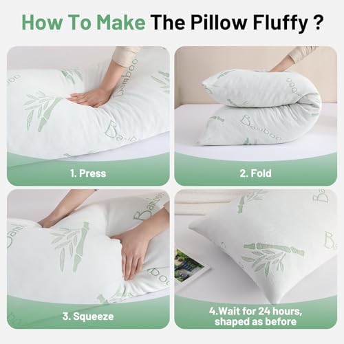 Memory Foam Body Pillow for Side Sleepers - Adjustable Firmness 20x54 Inch