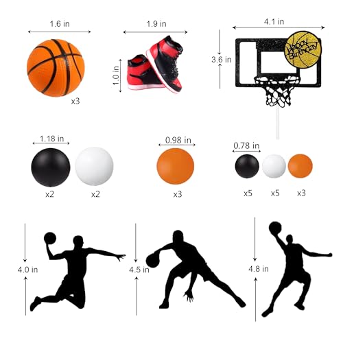 Basketball Cake Topper Set for Sports Themed Birthday Party Decorations